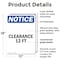 Signmission Clearance 12 Ft, 12 in W x Rectangle, Plastic OS-2PACK-NS-P-1218-V-10663 - alternate 7